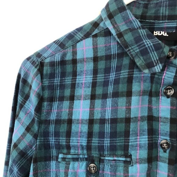 Urban Outfitters BDG Womens Plaid Popover Long Sleeve Shirt Small - Picture 3 of 9